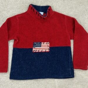 Women's fleece pullover American flag‎ long sleeve Real comfort